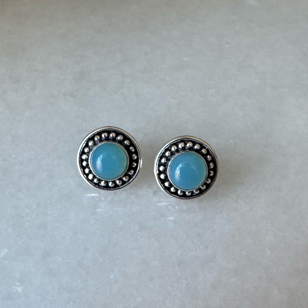 NWOT Sundance Tranquil Cirque Earrings, Blue Chalcedony, Sterling Silver